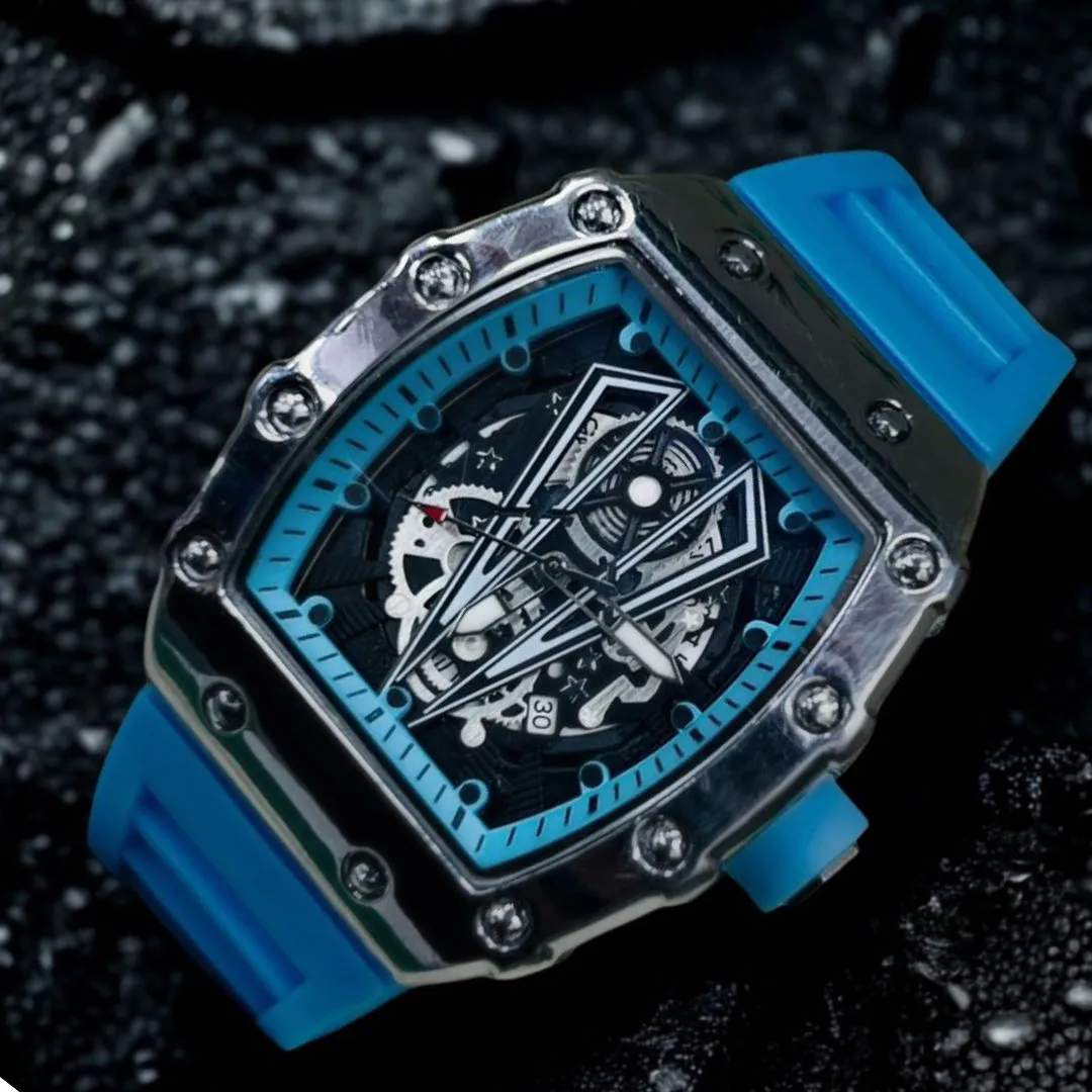 Blue Strap Skeleton Luxury-Style Sports Watch-chushmato Blue-Strap-Skeleton-Luxury-Style-Sports-Watch-chushmato