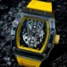 Yellow Strap Skeleton Luxury-Style Sports Watch-chushmato