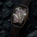 Brown strap golden case brown dial