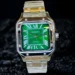 Classic 43mm Silver-Green Automatic Wristwatch for Men